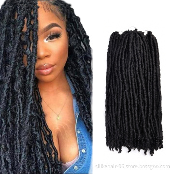 High Quality 18 inch Bohemian Locs Women Faux Dreadlocks Braids Goddess Faux Locs Synthetic Crochet Braiding Hair Extensions